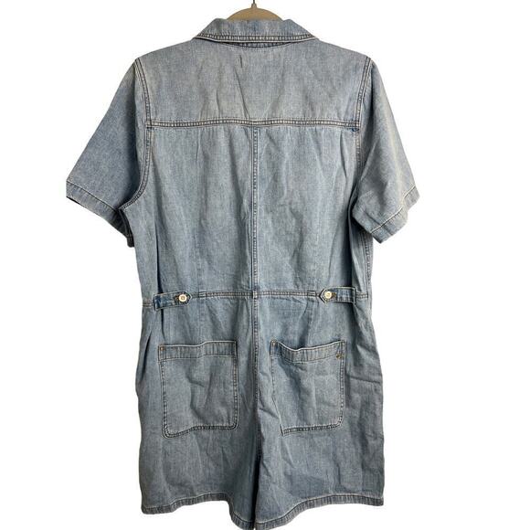 Madewell Women's Denim Utility Romper in Fitzgerald Wash Large - Picture 4 of 14